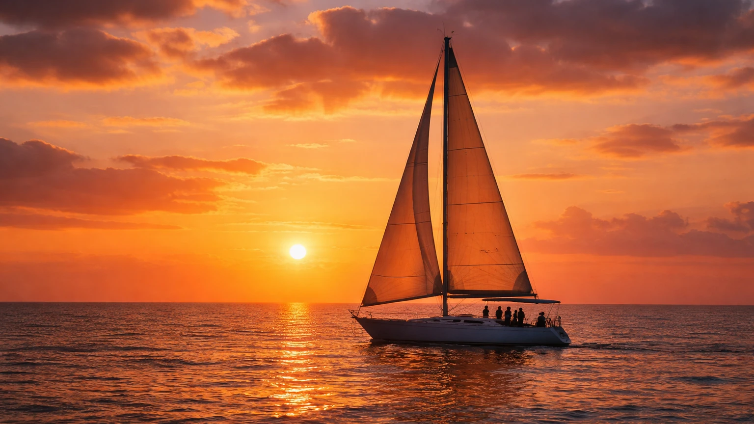 A sailing boat on open water